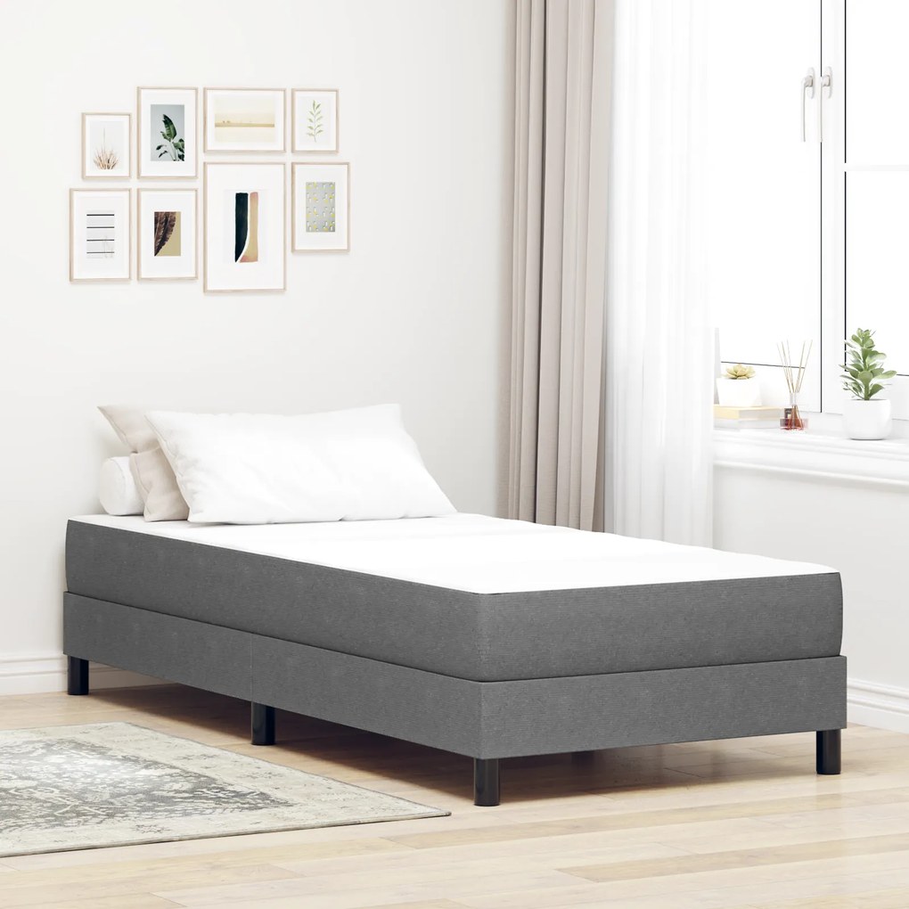 Colchão Pocket Spring vidaXL Cinza Claro Médio 90x190x20 cm Tecido