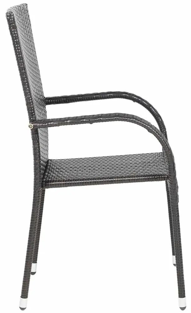 Cadeiras de exterior empilháveis 4 pcs vime PE castanho