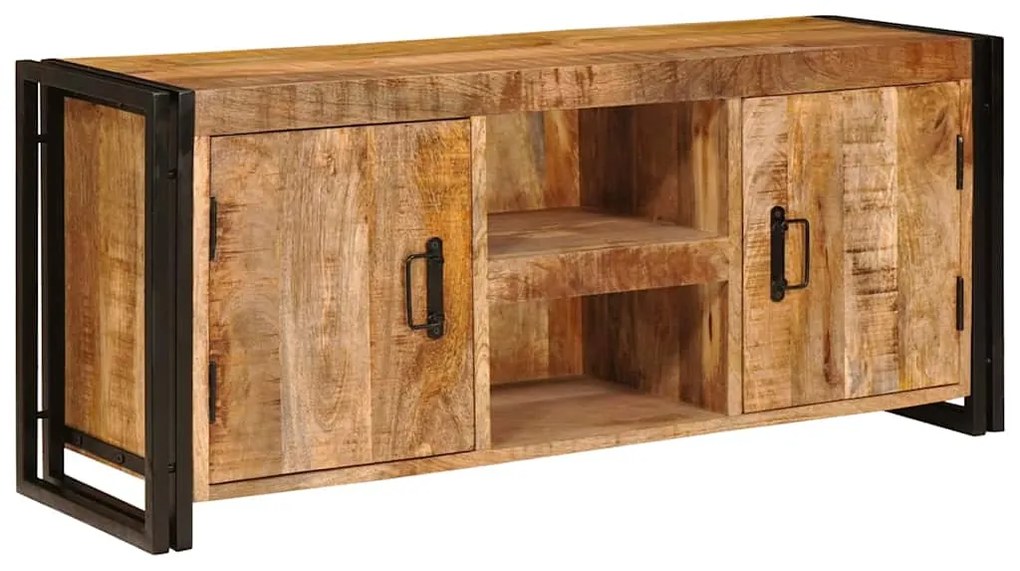 Gabinete para TV Castanho Madeira de manga sólida e rugosa