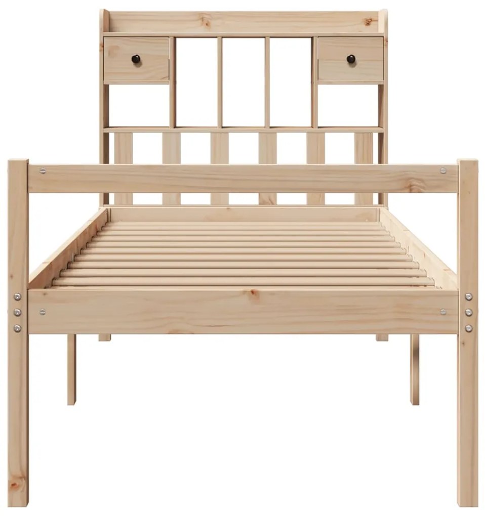 Cama com estante sem colchão 100x200 cm pinho maciço