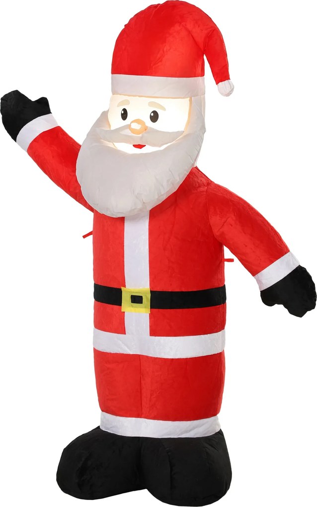Outsunny Pai Natal Insuflável de Natal 150 cm com Acabamento Aveludado e Saco de Arrumação, Decoração de Exterior | Aosom Portugal