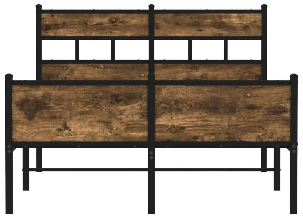 Estrutura de cama s/ colchão derivados madeira carvalho fumado