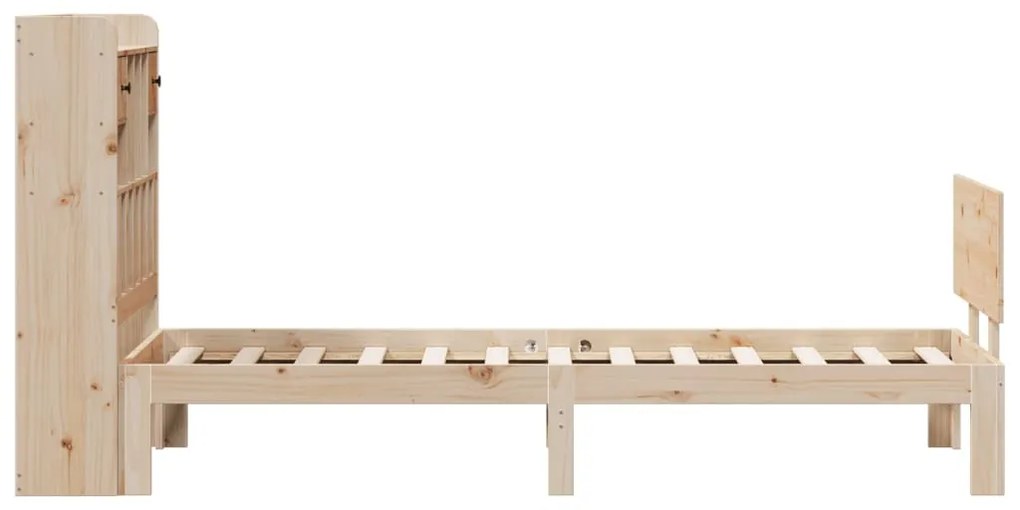 Cama com estante sem colchão 90x190 cm pinho maciço
