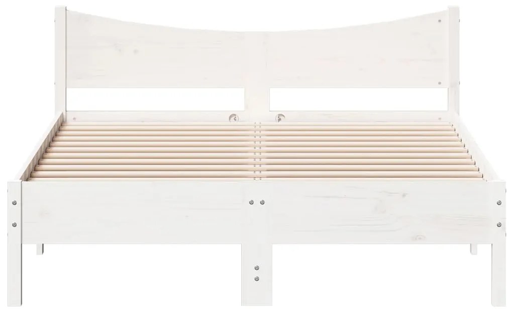 Cama sem colchão 140x190 cm madeira de pinho maciça branco