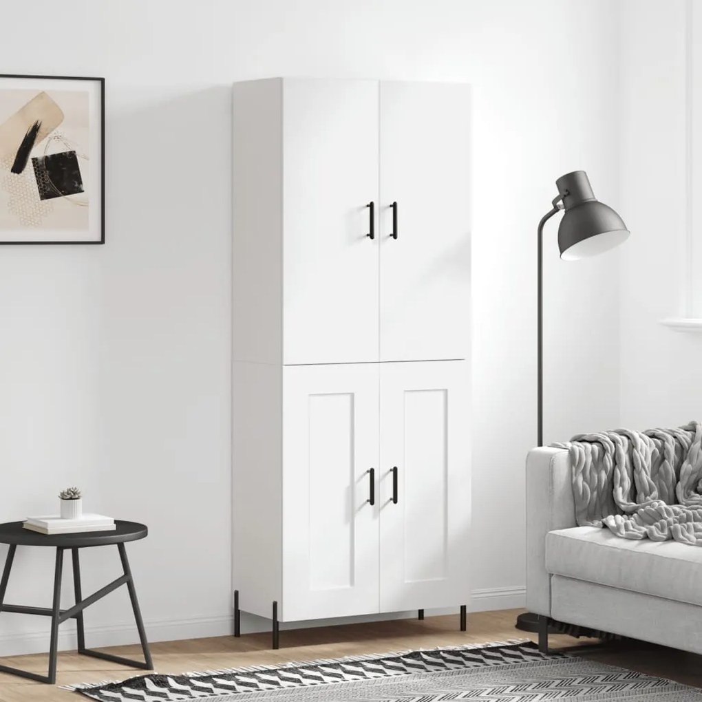 vidaXL Armário alto 69,5x34x180 cm derivados de madeira branco