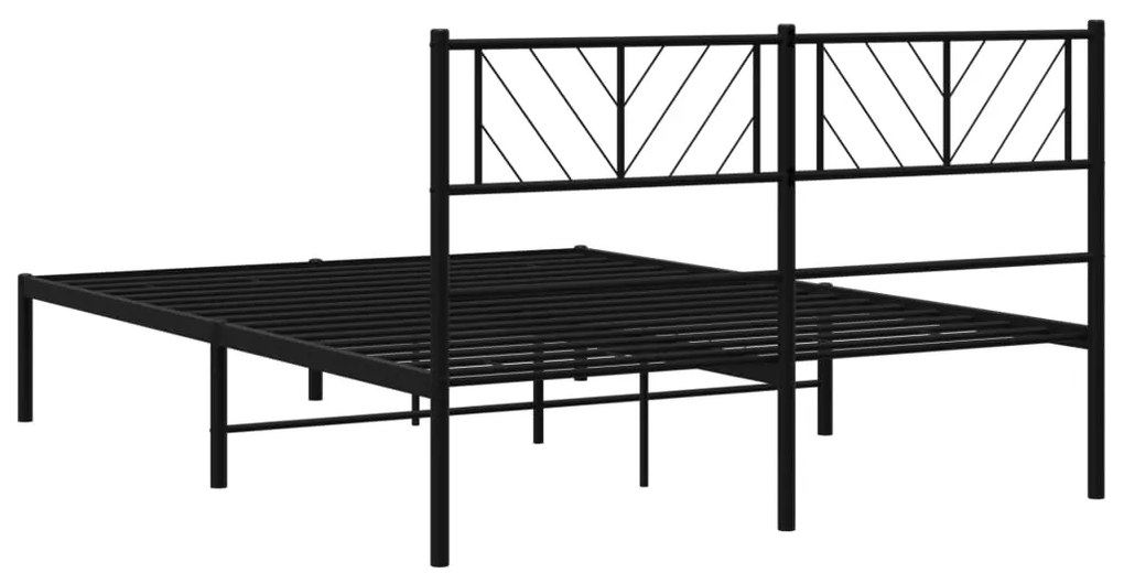 Estrutura de cama com cabeceira 120x200 cm metal preto