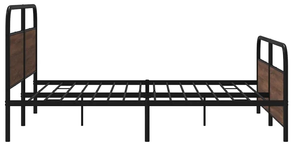 Estrutura cama sem colchão 200x200cm metal carvalho castanho