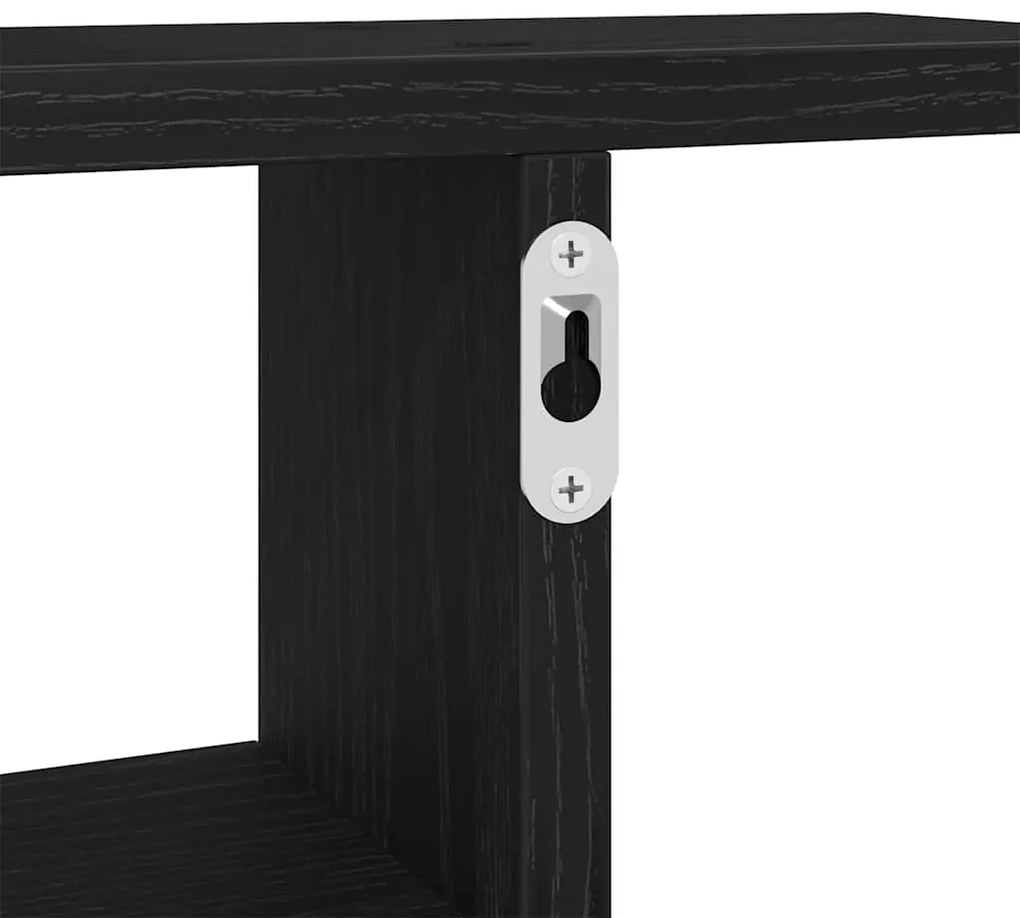 Prateleiras de parede 2 pcs derivados madeira carvalho preto