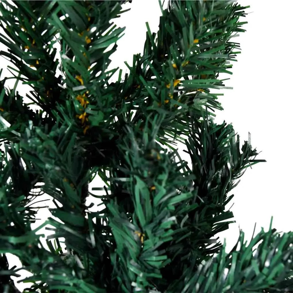 Meia árvore de Natal fina com suporte 240 cm verde