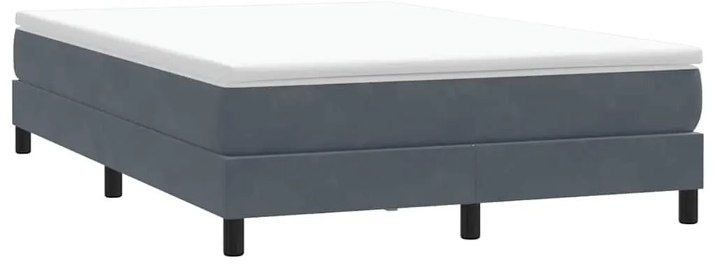 vidaXL Box Cama de Molas sem Colchão Cinzento Escuro 160x210 cm Veludo