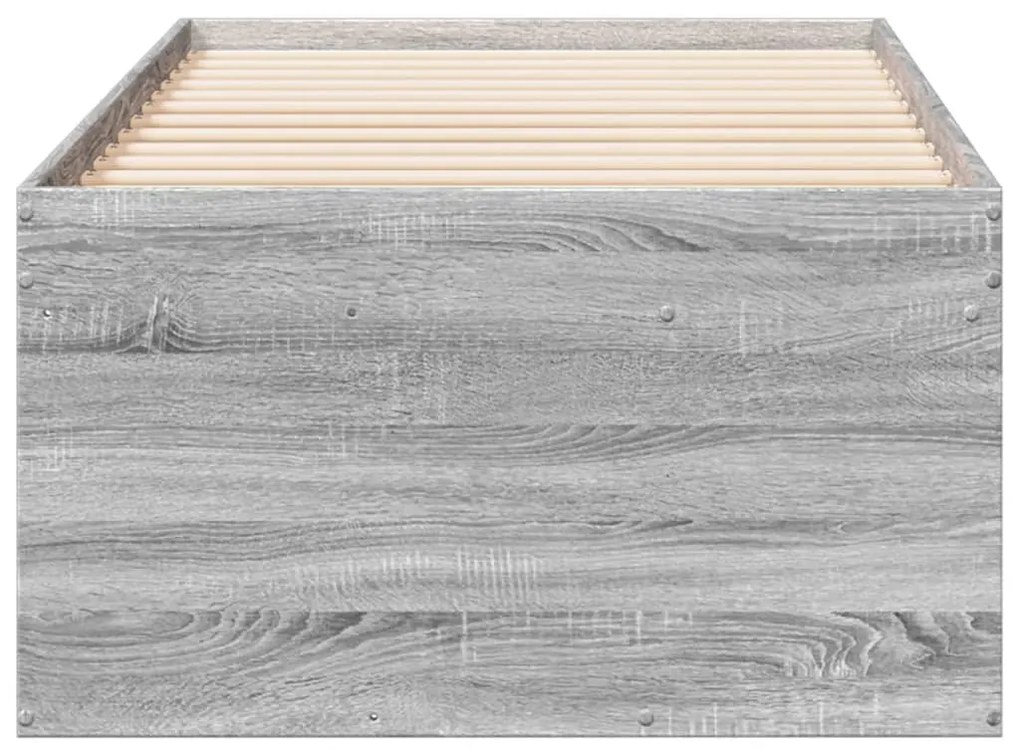 Sofá-cama com gavetas sem colchão 100x200 cm cinzento sonoma