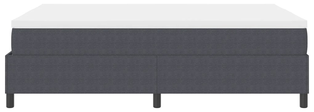 Cama Box Spring com Colchão Cinza Escura 160x200 cm Tecido de Veludo C