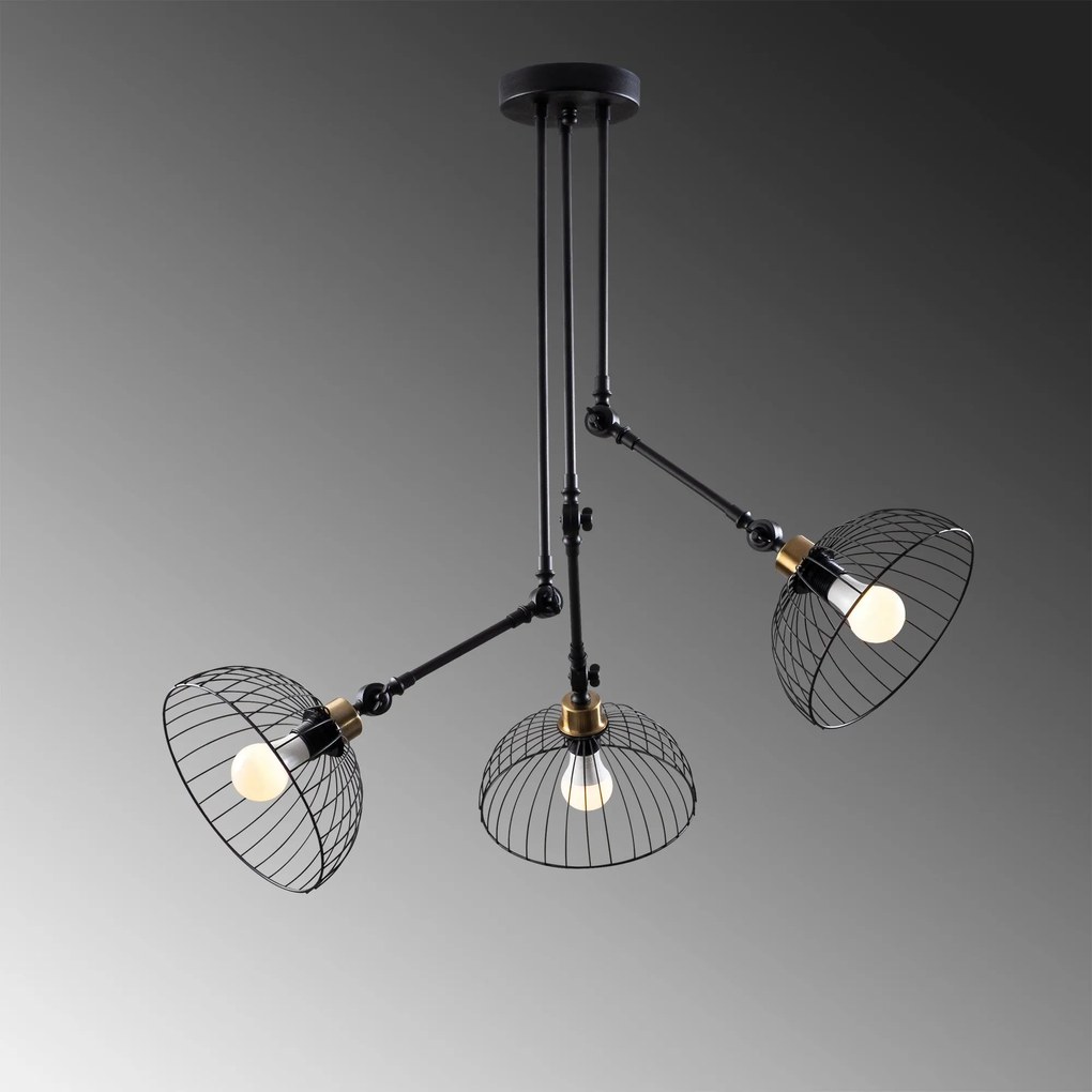 Candeeiro de Teto Beybisi – Preto – 93 x 93 cm
