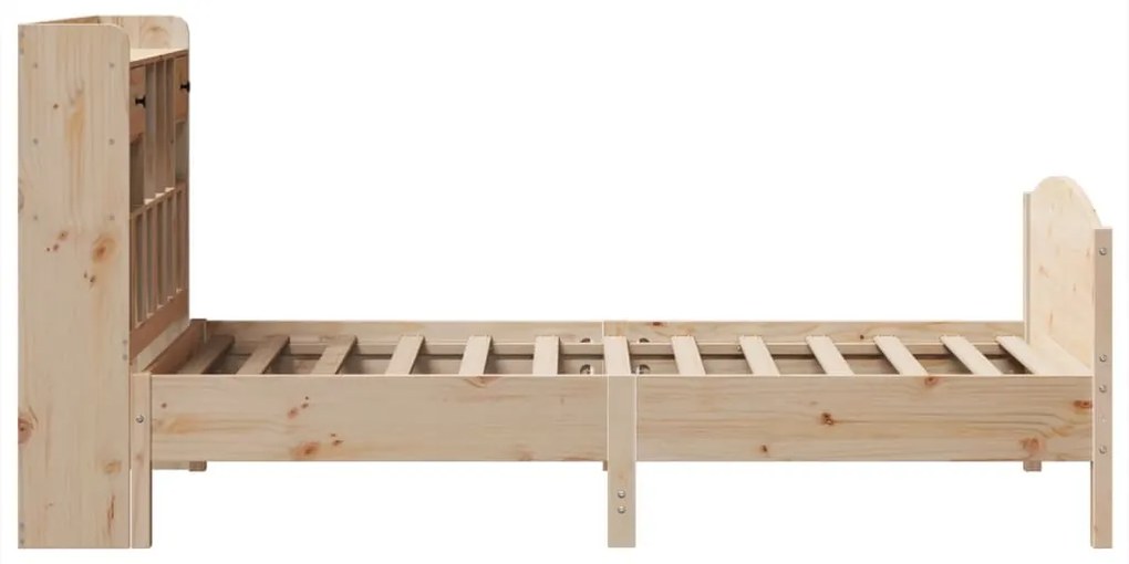 Cama com estante sem colchão 75x190 cm pinho maciço