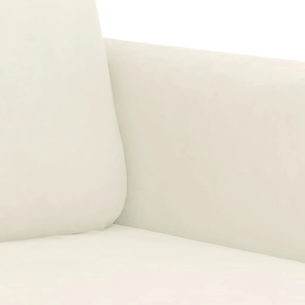 Sofá de 2 lugares veludo 120 cm cor creme