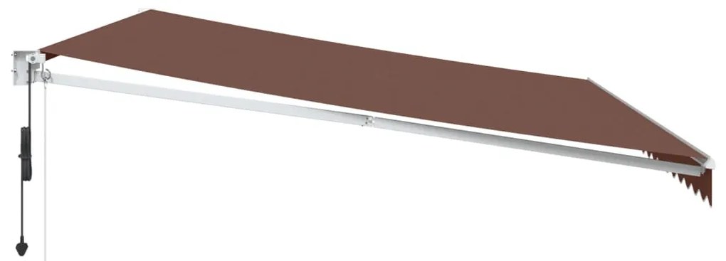 Toldo retrátil automático 500x300 cm castanho