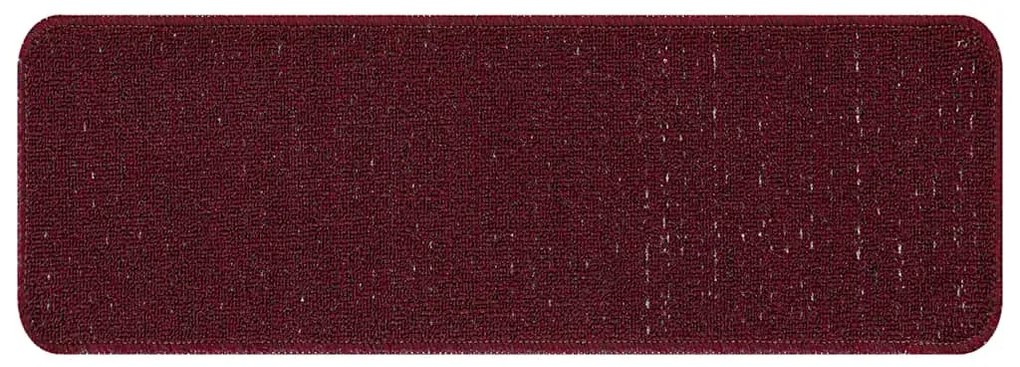 Tapetes de Escada vidaXL com Fundo de Látex Bordeaux 25x60 cm