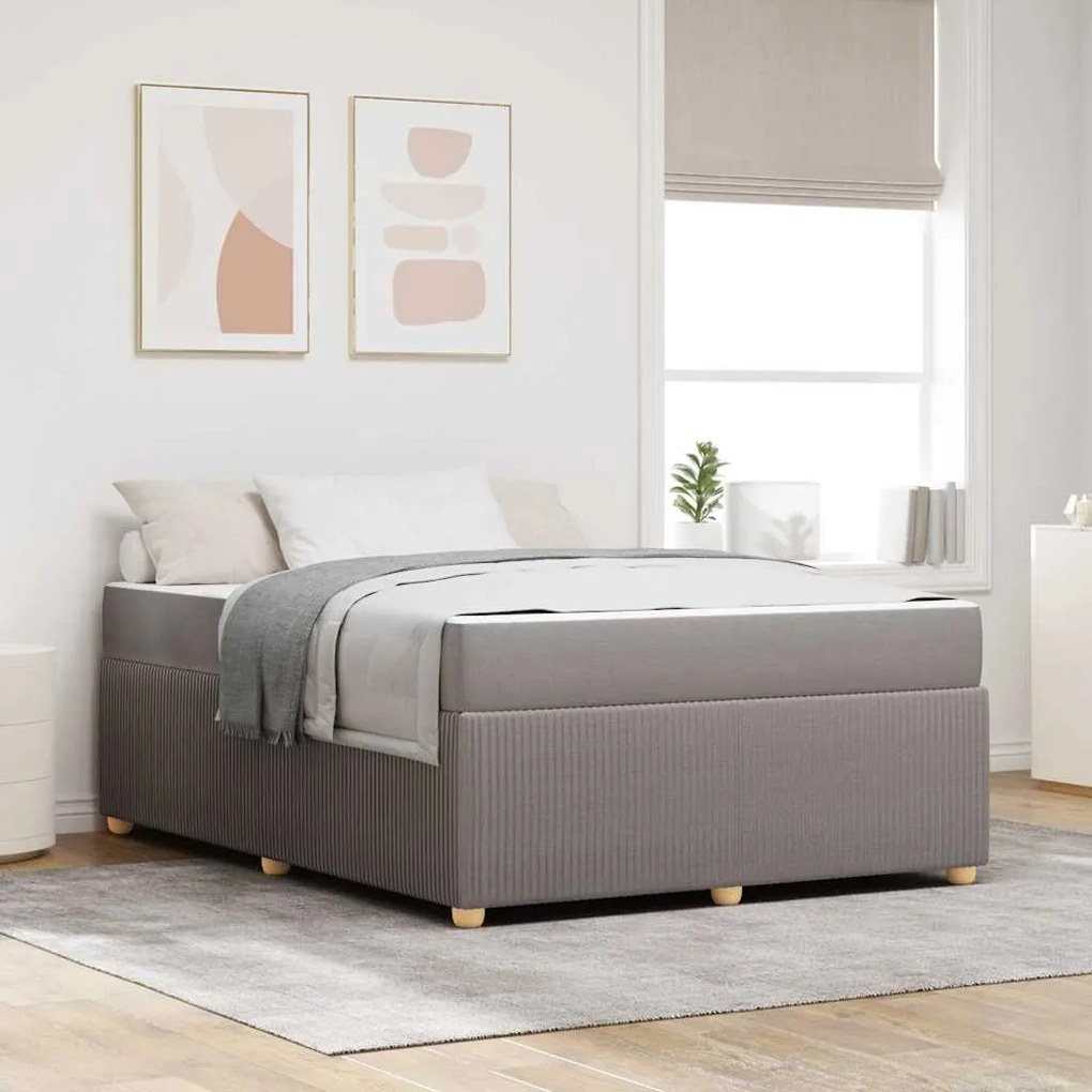 vidaXL Estrutura da Cama Cinzento-acastanhado 140 x 200 cm tecido