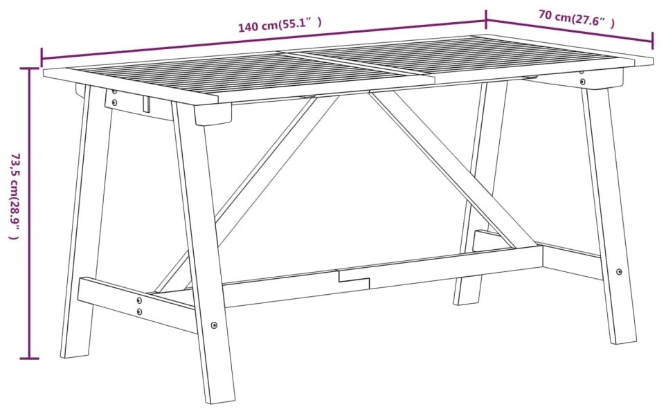 5 pcs conjunto de jantar para jardim madeira de acácia maciça