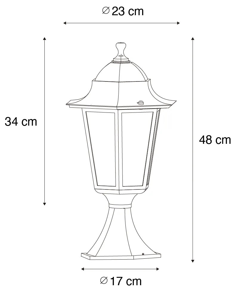 Base de lanterna clássica para exterior verde escuro IP44 - Nova Orleans