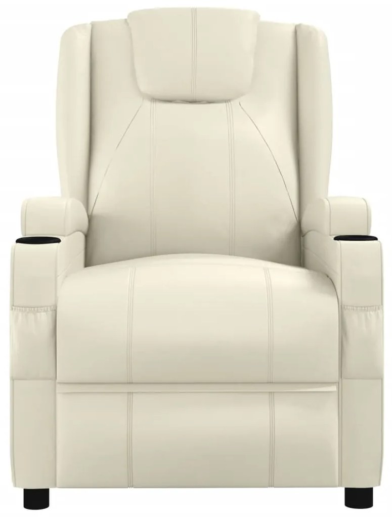 Cadeira de massagens couro artificial branco nata