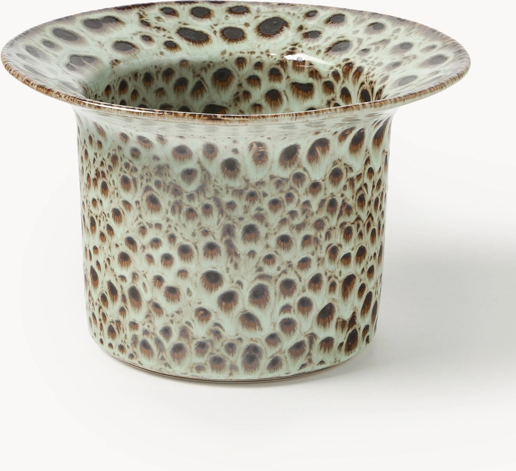 Vaso artesanal com esmalte reativo Balou, Alt 15 cm