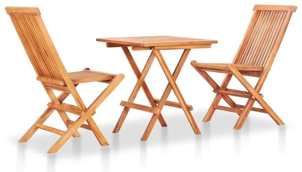 Conjunto bistrô + almofadões cinza-acastanhado 3pcs teca maciça