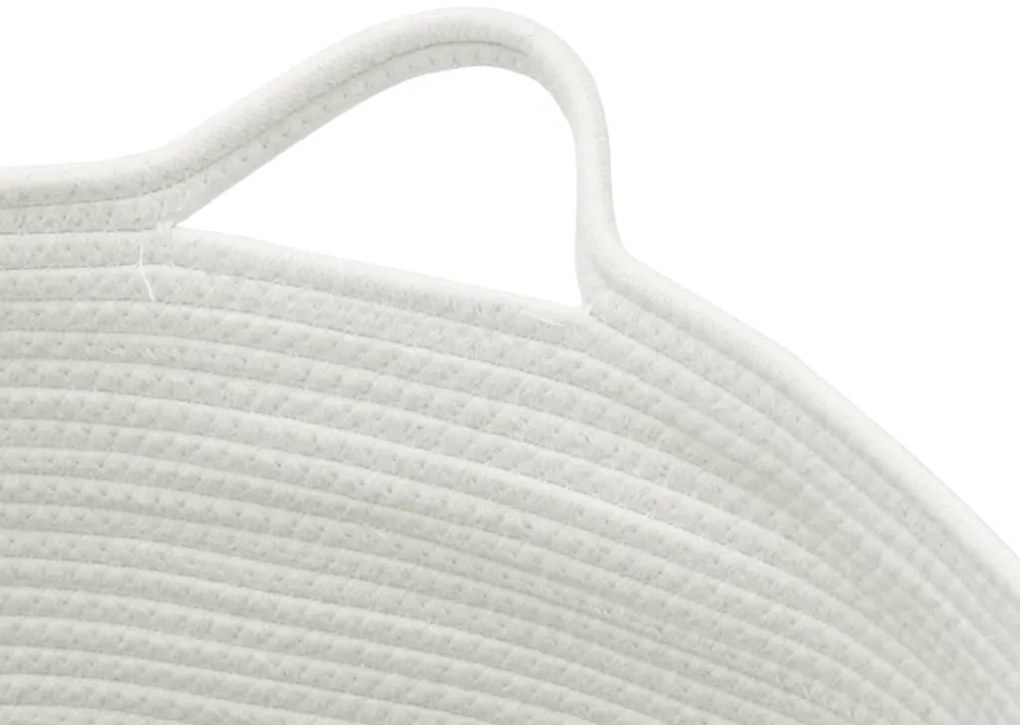 Cesto de arrumação Ø55x36 cm algodão bege e branco