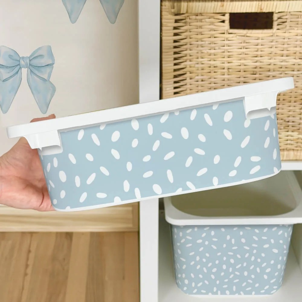 Autocolante para caixa IKEA TROFAST - Padrão BOHO azul claro