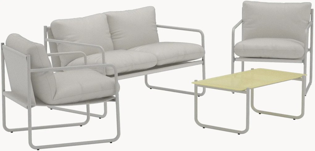 Conjunto lounge de jardim Thassos, conjunto de 4