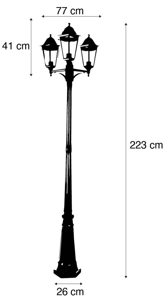 Lanterna de exterior rústica verde escura 3 luzes IP44 - New Orleans