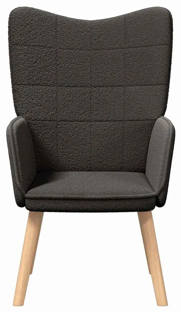 Poltrona Relaxante vidaXL Cinza Escuro em Tecido de Lã Curly