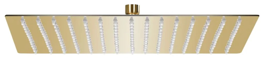 vidaXL Cabeça de chuveiro quadrada 40x40 cm aço inoxidável dourado