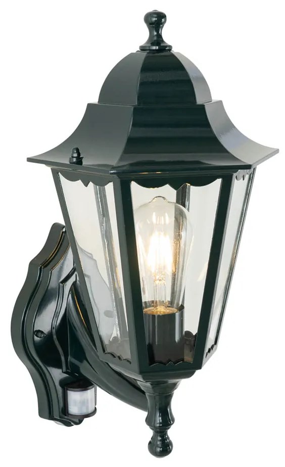 Lanterna de parede externa verde escuro com sensor de movimento IP44 - New Orleans up