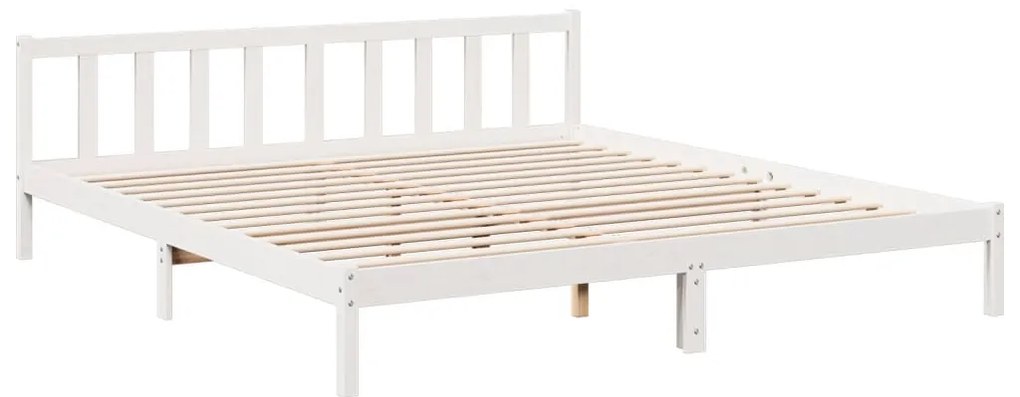 Cama extra longa sem colchão 180x220 cm pinho maciço branco