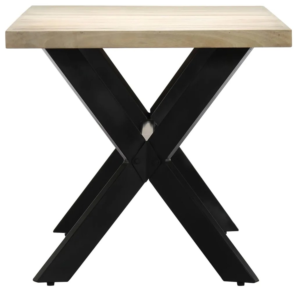 Mesa de jantar 160x80x75 cm madeira de mangueira maciça branco
