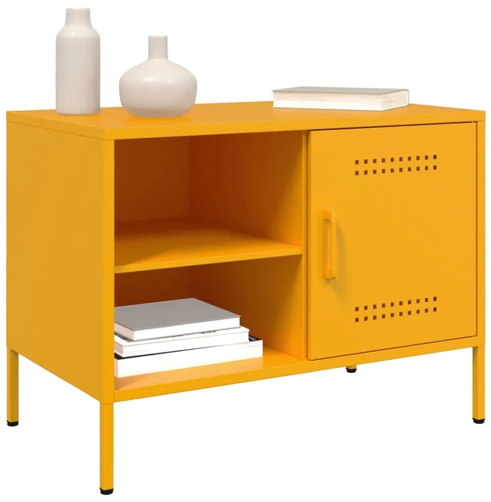 Móveis de TV 2 pcs 68x39x50,5 cm aço amarelo mostarda