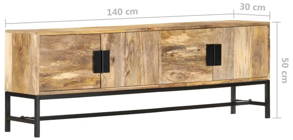 Móvel de TV 140x30x50 cm madeira de mangueira maciça