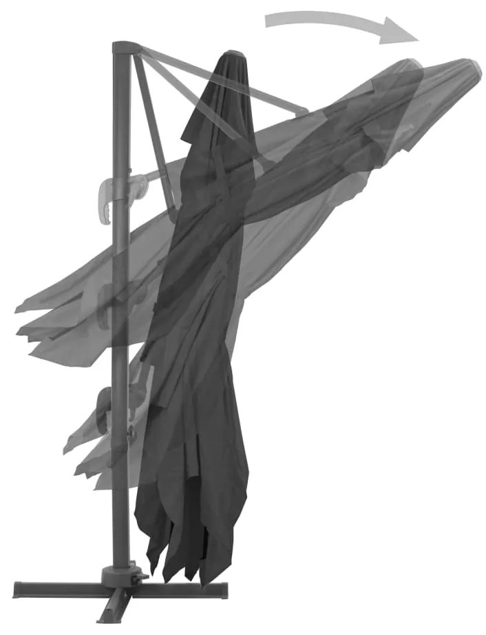 Guarda-sol cantilever com poste de alumínio 400x300cm antracite