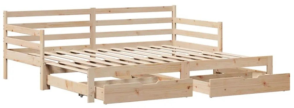 Sofá-cama com gavetão e gavetas sem colchão 80x200 cm