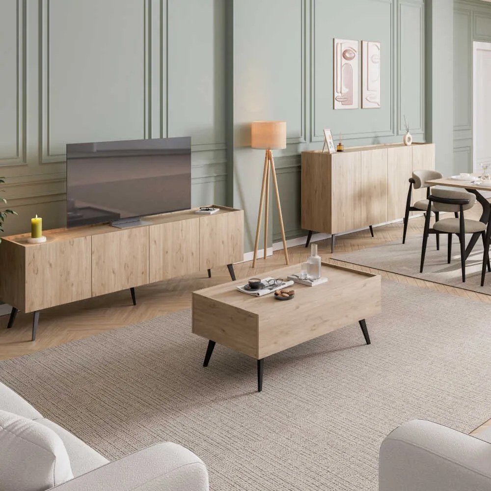 Aparador "Rovere" - Carvalho - 180x100x43cm - Design Moderno