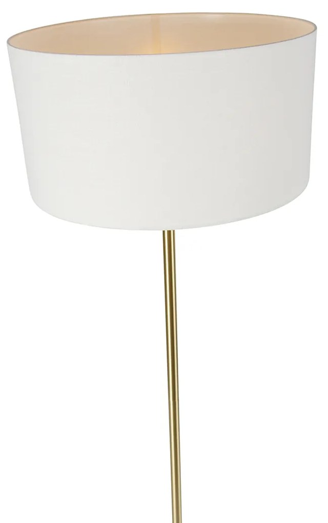 Candeeiro de pé em latão com cúpula branca 50 cm - Simplo Design,Moderno
