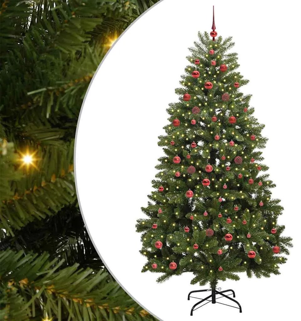 vidaXL Árvore de Natal Artificial Verde 210 cm PVC e Metal
