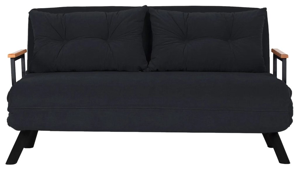 Sofá-Cama de 2 Lugares Sando – Preto – 175 cm x 133 cm