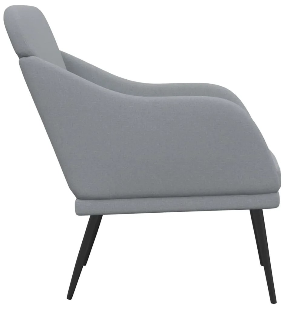 Cadeira com apoio de braços 63x76x80 cm tecido cinzento-claro