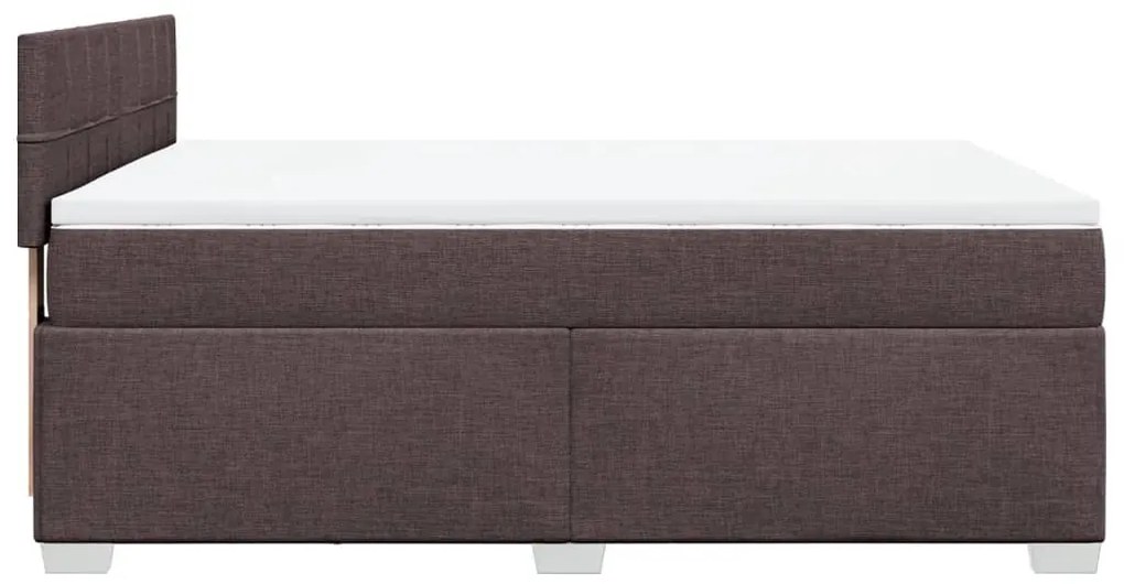 Cama com molas/colchão 140x190 cm tecido castanho-escuro