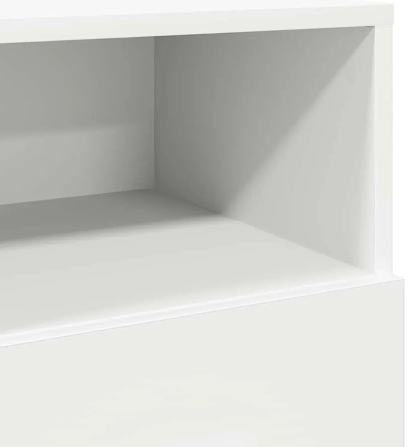 Mesa de cabeceira com 2 gavetas 36x36x68 cm branco