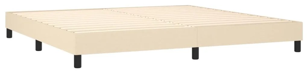 Estrutura de cama sem colchão 200x200 cm tecido cor creme