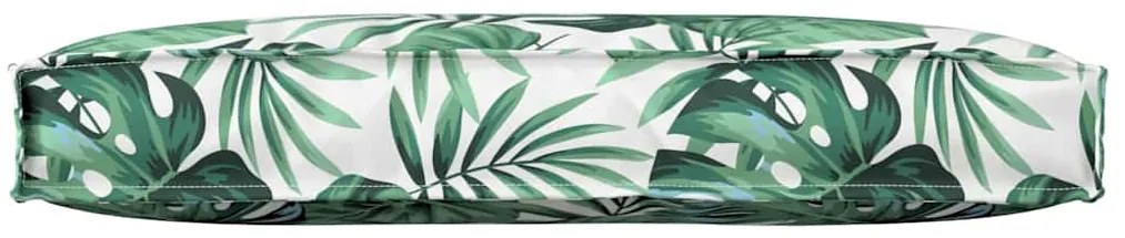 Almofada de Palete para Encosto Estampa de Folhas 80x40x12 cm em Tecid