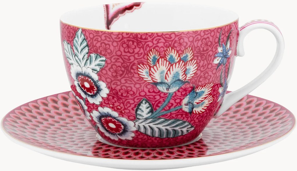 Chávenas de café e pires em porcelana Flower Festival, conjunto de 2